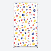 Aperturee - Aperturee Colorful Pet Paw Print Happy Birthday Rectangle Backdrop